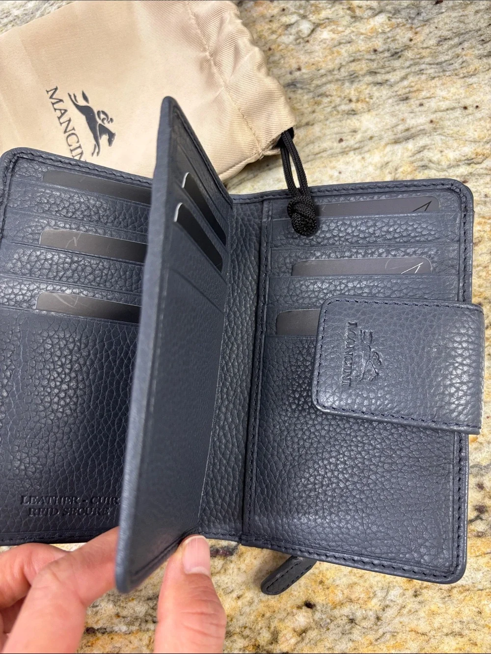 Mancini gray Leather Wallet